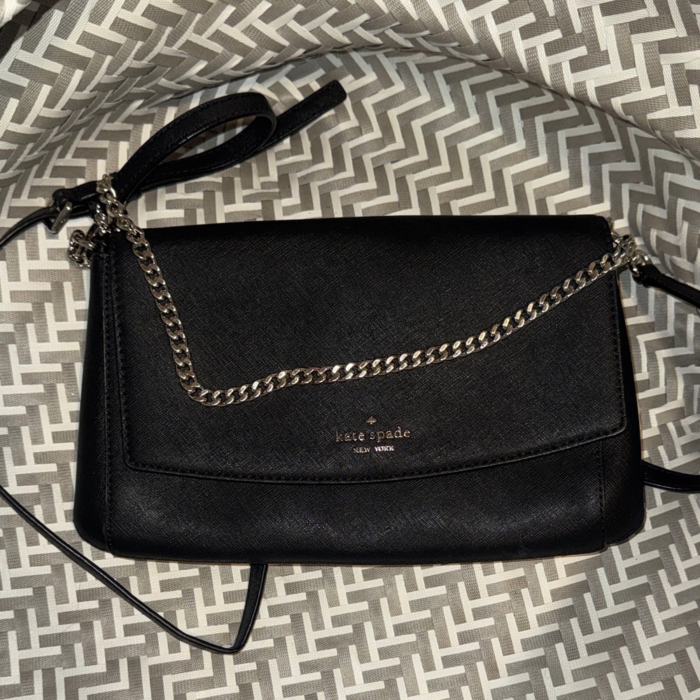 Kate Spade Black Crossbody Bag with Chain